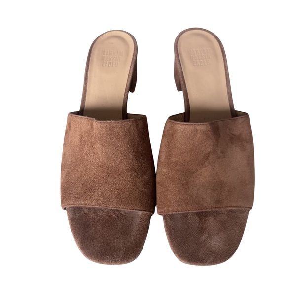 Maryam Nassir Zadeh Sophie Slide Suede Mule Sandals Whiskey Brown 39.5 Italy - Picture 2 of 9